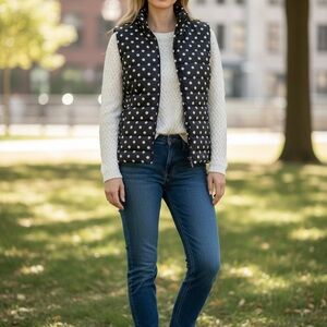 LOFT Dark Blue/Black Polka Dot Vest